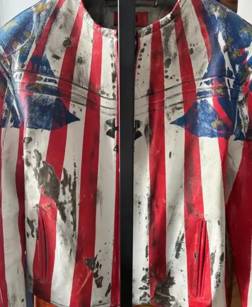 American Flag Under Armour x 424 Leather Jacket