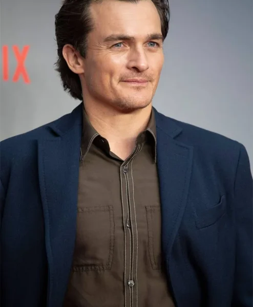 Anatomy Of A Scandal Rupert Friend Event Blue Coat closeup.webp