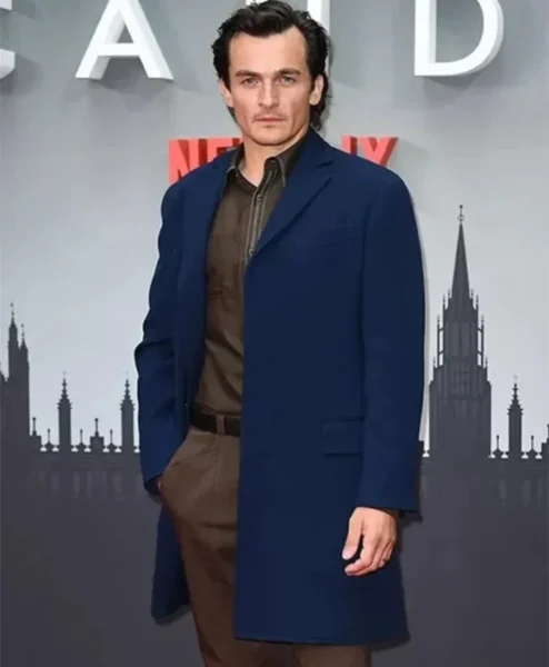 Anatomy Of A Scandal Rupert Friend Event Blue Coat left.webp