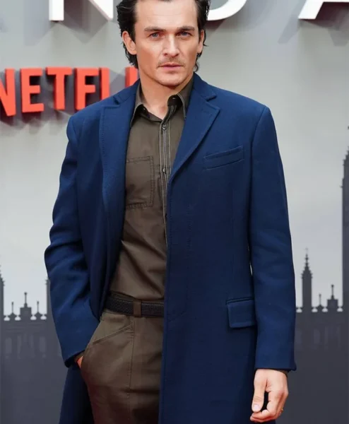 Anatomy Of A Scandal Rupert Friend Event Blue Coat right.webp
