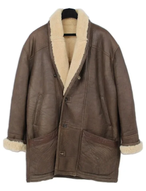 Anthony Shearling Buttoned Closure Brown Coat.webp