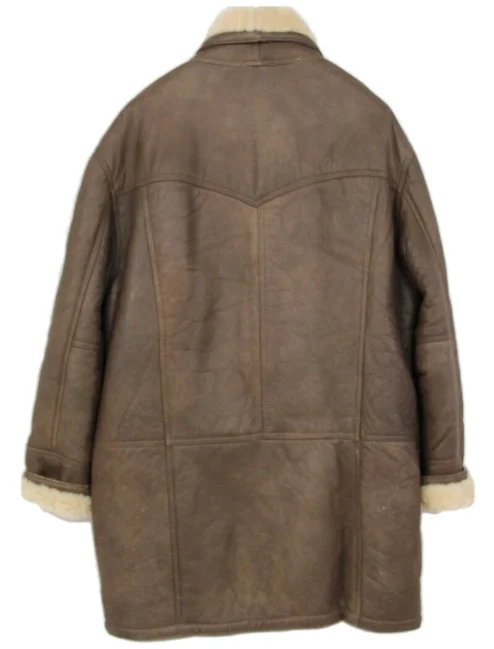 Anthony Shearling Buttoned Closure Brown Coat Back.webp