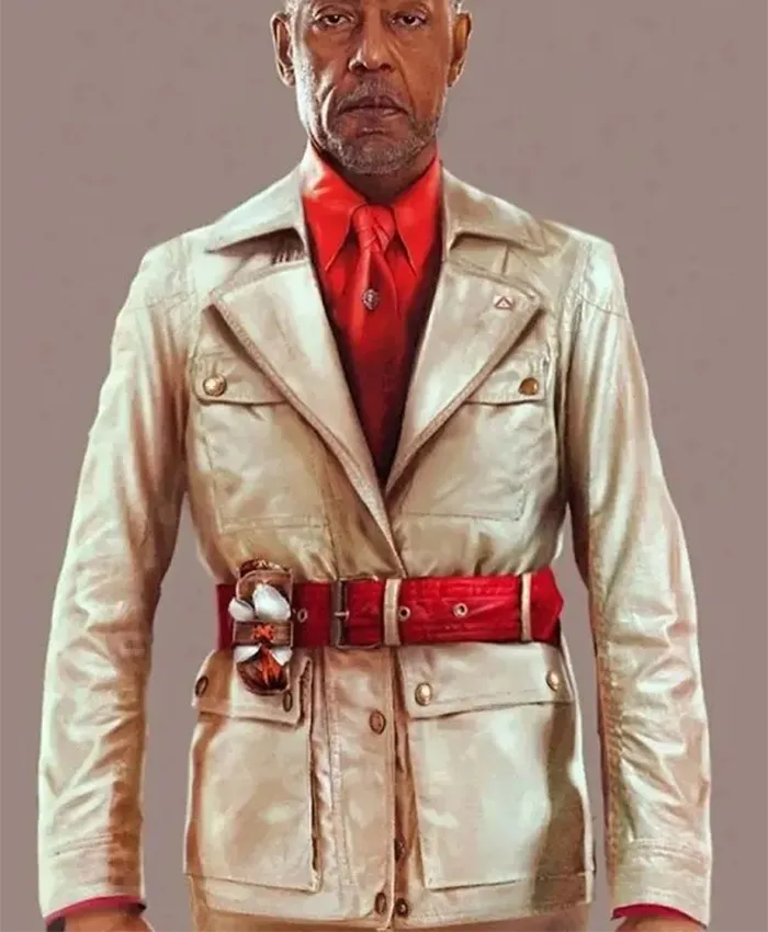 Anton Castillo Far Cry 6 White Leather Coat front.webp
