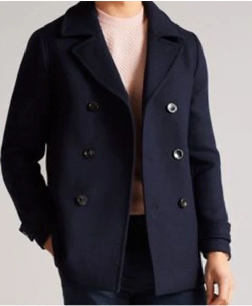 Archive 81 Mark Higgins Navy Blue Pea Coat frontt.webp