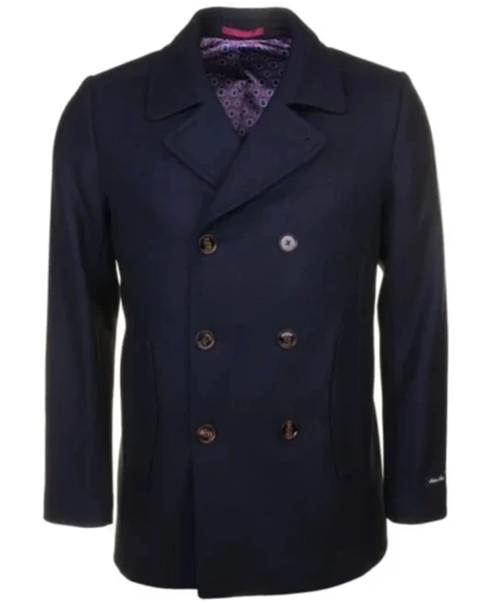 Archive 81 Mark Higgins Navy Blue Pea Coat fronttt.webp