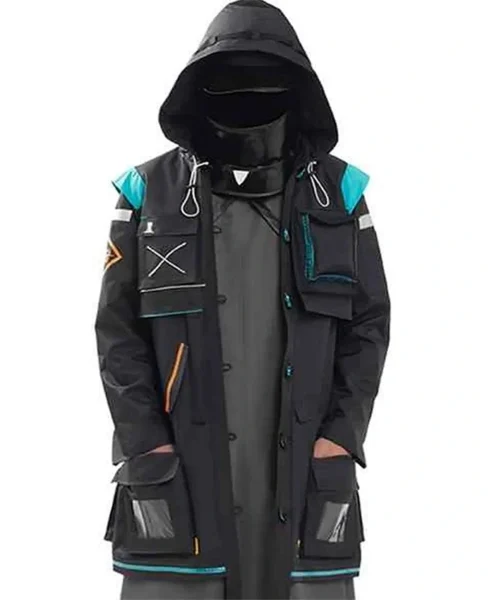 Arknights Doctor Black Coat With Hood front.webp