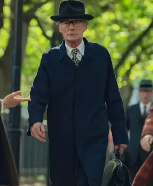 Bill Nighy Joy Black Trench Coat front.webp