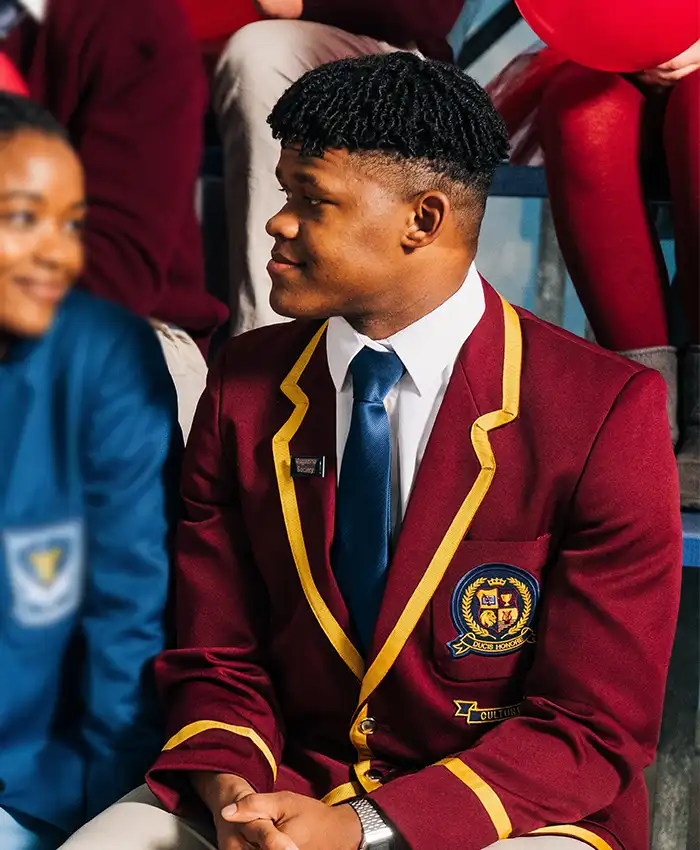 Blood Water S03 Leroy Siyafa Maroon Coat sit.webp