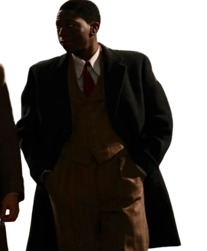 Bonhoeffer Pastor Spy Assassin Frank Fisher Black Mid Length Coat white bg.webp