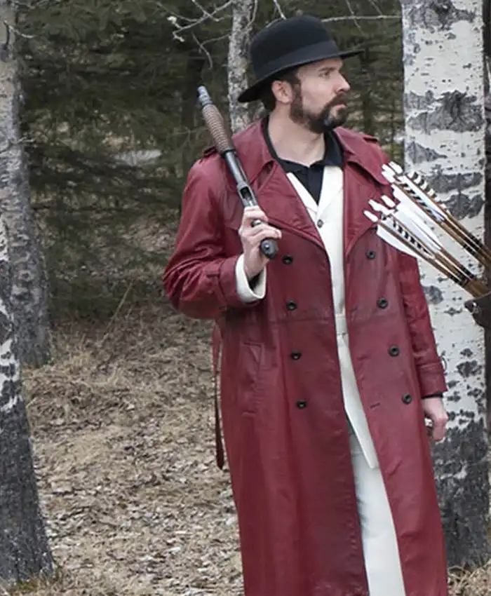 Brad Mann Fargo Gale Kitchen Maroon Trench Coat right.webp