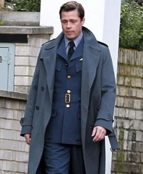 Brad Pitt Allied Long Trench Coat.webp