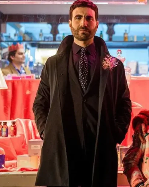 Brett Goldstein Ted Lasso Roy Kent Black Cotton Coat.webp