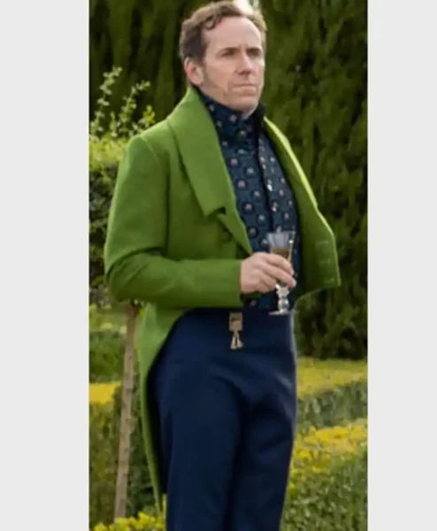 Bridgerton Lord Featherington Green Suiting Casual Tailcoat right full.webp
