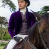 Bridgerton S02 Anthony Prince Long Purple Coat.webp