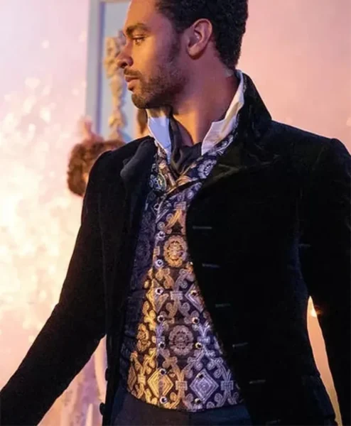 Bridgerton Simon Basset Velvet Black Long Tailcoat left.webp