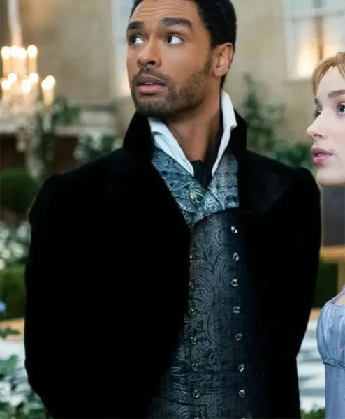 Bridgerton Simon Basset Velvet Black Long Tailcoat right.webp