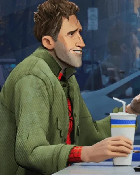 Buy Spider Man Into The Spider Verse Peter B Parker Green Cotton Coat.webp