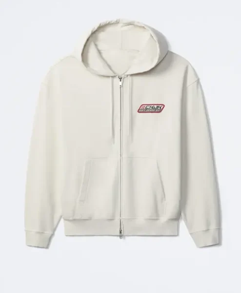 Calvin Klein Jungkook Zip Up White Hoodie