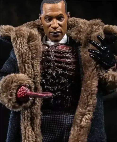 Candyman Anthony McCoy Black Fur Trench Coat front.webp