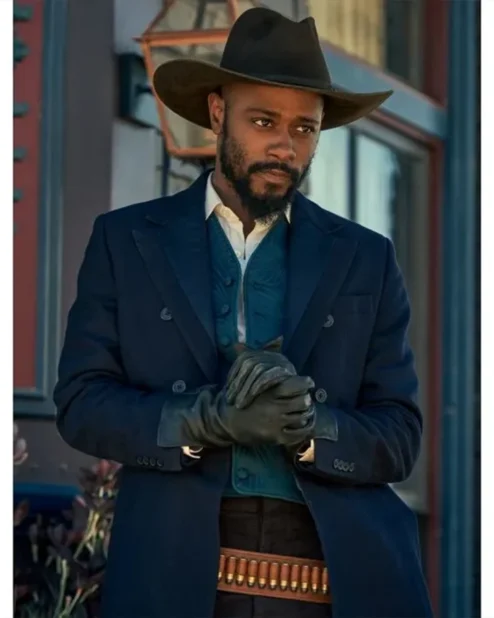 Cherokee Bill The Harder They Fall Blue Trench Coat.webp