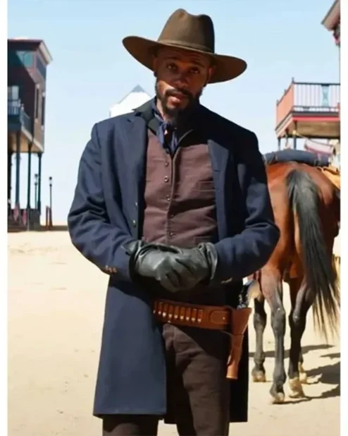 Cherokee Bill The Harder They Fall Blue Trench Coat Front.webp