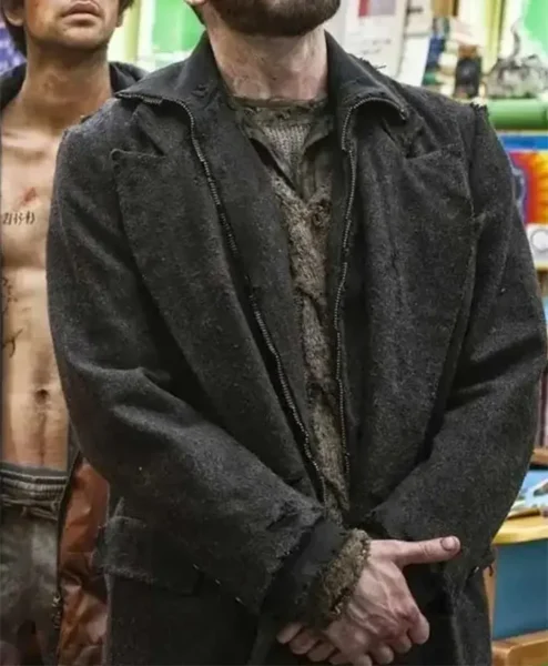 Chris Evans Snowpiercer Curtis Everett Black Coat closeup.webp