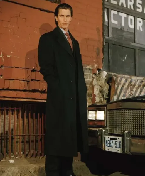 Christian Bale American Psycho Black Trench Coat.webp