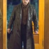 Cole Hauser Yellowstone Black Leather Trench Coat front.webp