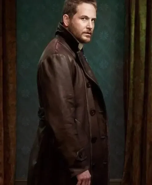 Cole Hauser Yellowstone Black Leather Trench Coat right.webp
