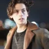 Cole Sprouse Five Feet Apart Will Newman Brown Wool Coat closeup.webp