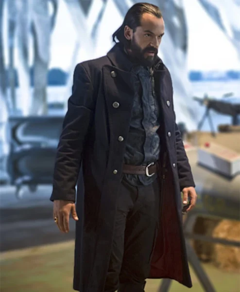 DCs Legends of Tomorrow Vandal Savage Trench Coat closeup.webp