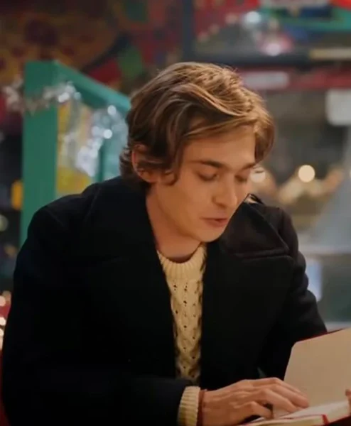 Dash and Lily Austin Abrams Black Coat front.webp