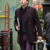 David Tennant Jessica Jones Maroon Peacoat Coat.webp