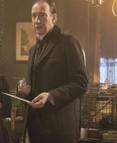 David Thewlis Sherlock Daughter Black Wool Coat.webp
