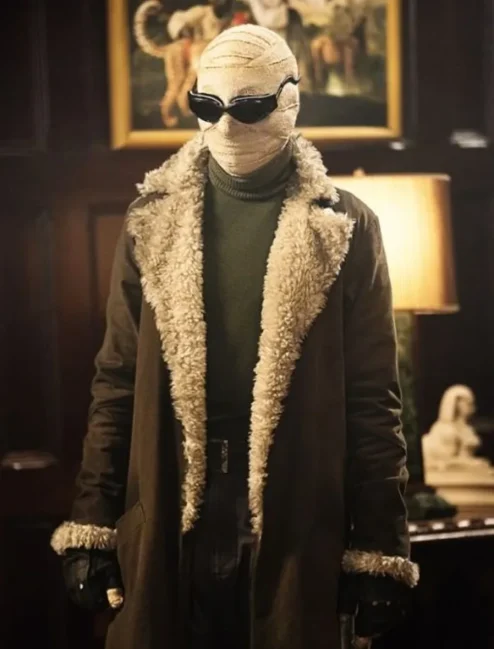 Doom Patrol Larry Trainor Fur Long Trench Coat Front.webp