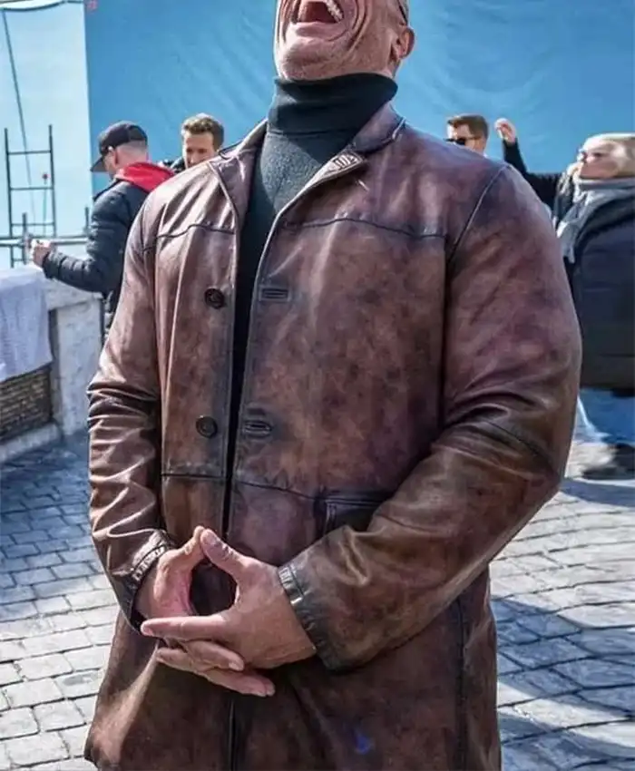 Dwayne Johnson Red Notice Brown Leather Coat front.webp