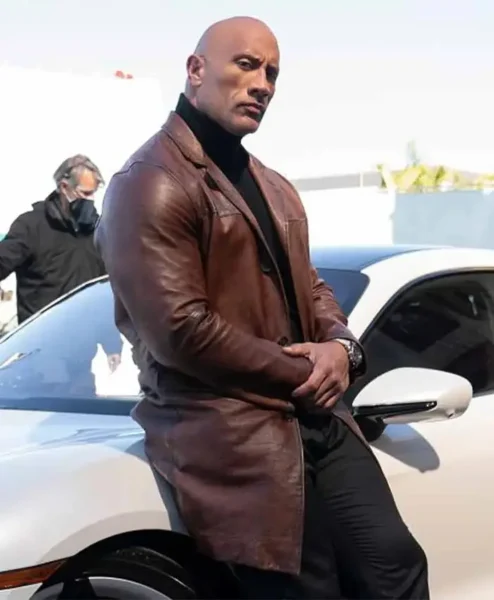 Dwayne Johnson Red Notice Brown Leather Coat right.webp