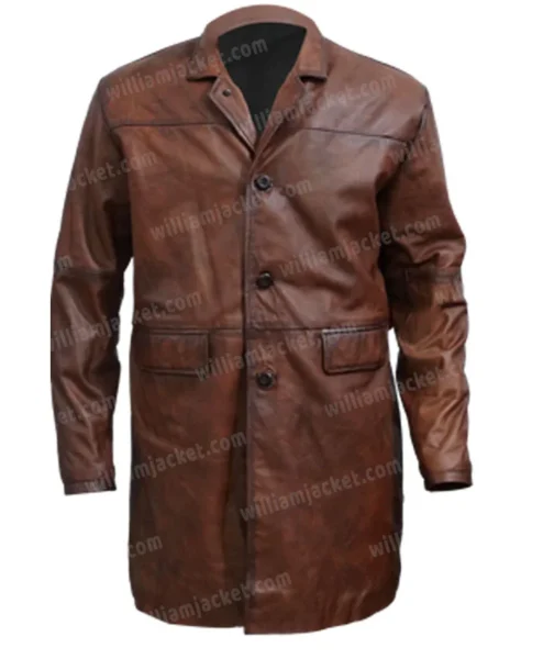 Dwayne Johnson Red Notice Brown Leather Coat shoot front.webp