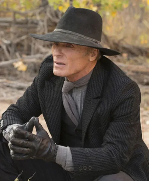 Ed Harris Westworld S1 E4 Black Blazer Coat closeup.webp