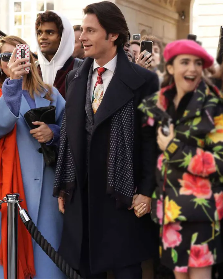 Emily In Paris Charles Martin Black Trench Coat.webp