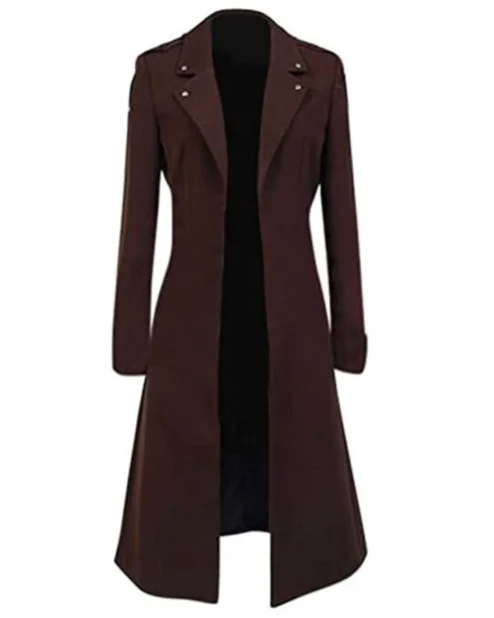 Eren Yeager Attack on Titan Brown Long Wool Coat.webp