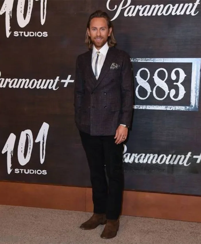 Eric Nelsen Yellowstone Origin 1883 Brown Checkered Coat left.webp