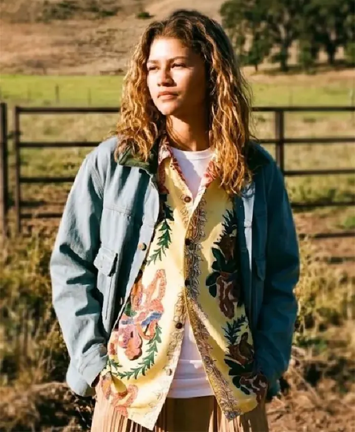 Euphoria S03 Zendaya Coleman Blue Denim Jacket For Sale 1