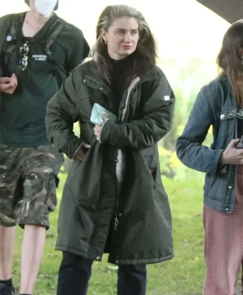 Eve Hewson Flora And Son 2023 Green Cotton Coat right.webp