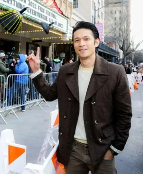 Everything Everywhere All at Once Harry Shum Jr Brown Coat front.webp