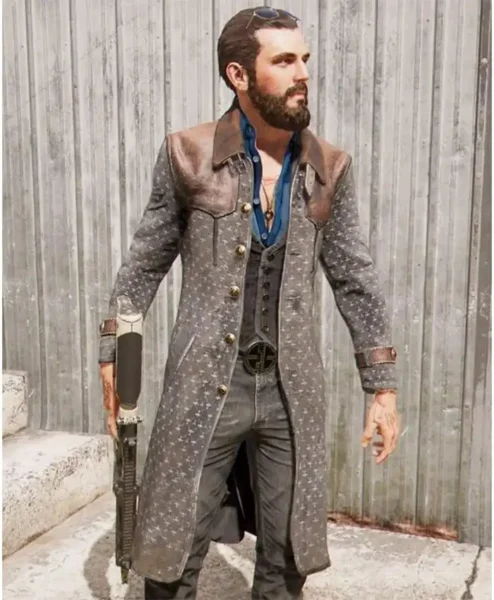 Far Cry 5 John Seed Long Leather Coat front.webp