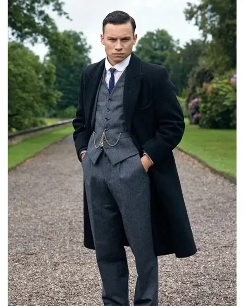 Finn Cole Peaky Blinders Michael Gray Long Black Coat.webp
