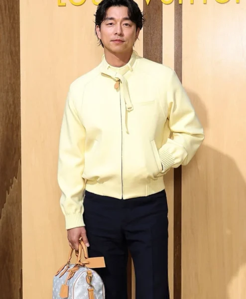 Gong Yoo Louis Vuitton SS27 Yellow Leather Jacket