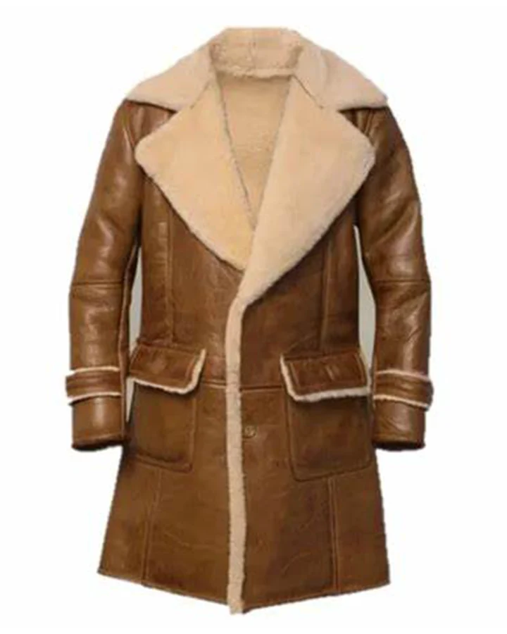 Gregory Flap Pockets Brown Shearling Leather Coat.webp