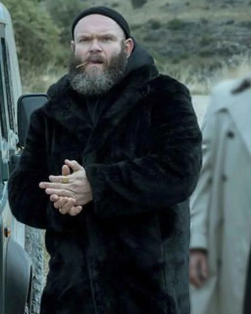 Helsinki Money Heist Black Hooded Shearling Coat.webp